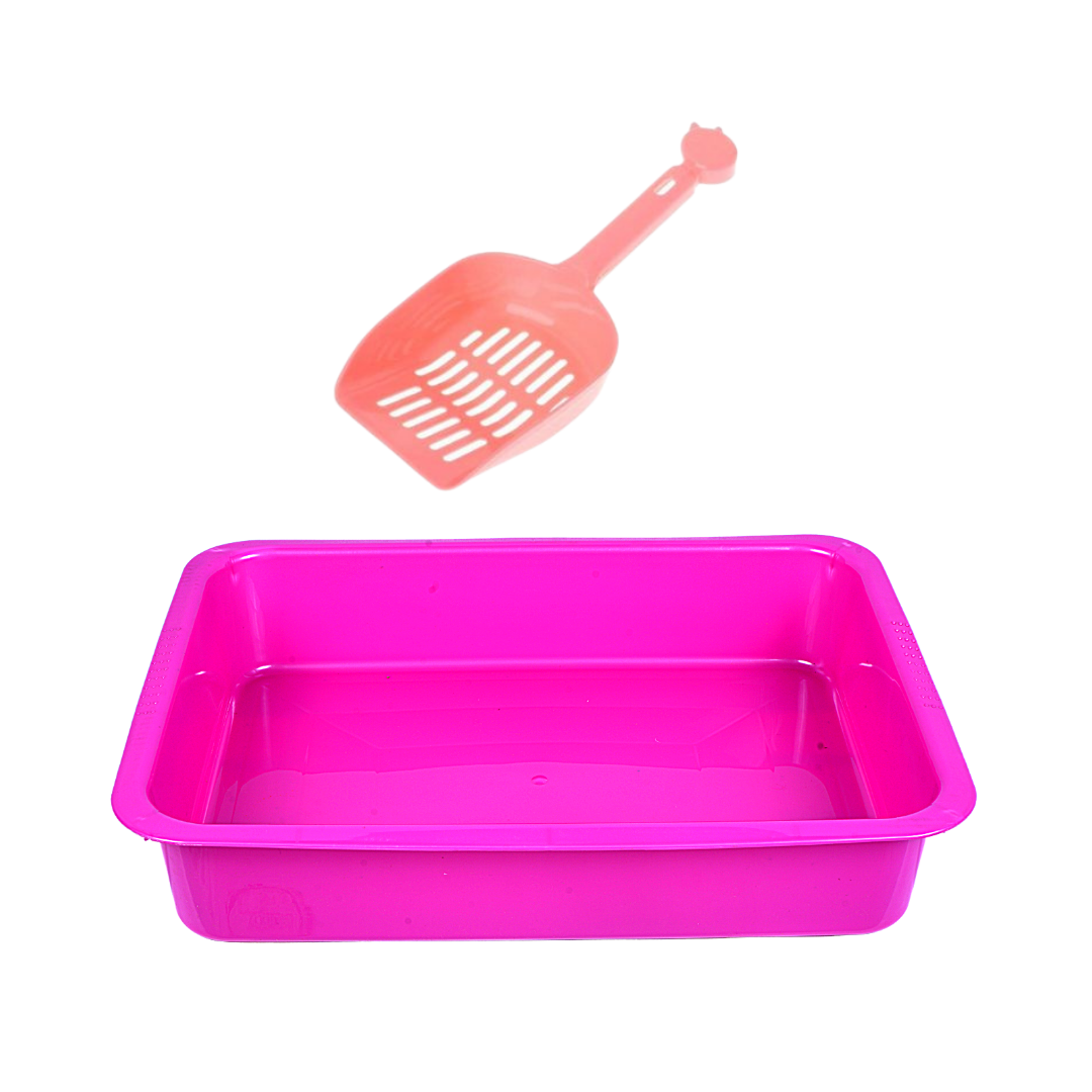 Tito Boo Premium Cat Litter Tray + Scooper (Assorted Colors)